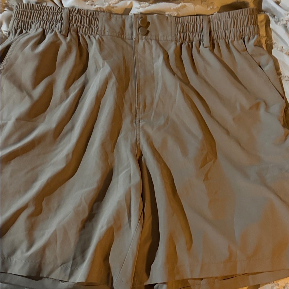 BURLEBO Men's Light Brown Athletic Shorts
